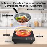 Nafewin Portable Induction Cooktop 1800W,110V Single Burner Induction Burner & Fry Pan, Hot Plate Stove Electric Burner LED Touch Control & 4H Timer, 8 Power 8 Temperature Setting for Cooking