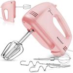 WADODO 200W Electric Hand Mixer, 7-Speeds Small Handheld Mixer with 304 Stainless Steel Beaters, Dough Hooks & Whisk Attachment, Portable Food Kitchen Mixer for Baking Cake Cookies Cream