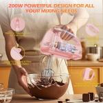 WADODO 200W Electric Hand Mixer, 7-Speeds Small Handheld Mixer with 304 Stainless Steel Beaters, Dough Hooks & Whisk Attachment, Portable Food Kitchen Mixer for Baking Cake Cookies Cream