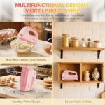 WADODO 200W Electric Hand Mixer, 7-Speeds Small Handheld Mixer with 304 Stainless Steel Beaters, Dough Hooks & Whisk Attachment, Portable Food Kitchen Mixer for Baking Cake Cookies Cream