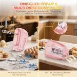 WADODO 200W Electric Hand Mixer, 7-Speeds Small Handheld Mixer with 304 Stainless Steel Beaters, Dough Hooks & Whisk Attachment, Portable Food Kitchen Mixer for Baking Cake Cookies Cream