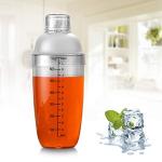FEOOWV 2 Pcs Plastic Cocktail Shaker,Drink Mixer Hand Shaker Cup with Scales,Bar Tool Transparent (24 oz / 700cc)