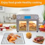 GWYXC Air Fryer Grill Rack for Emeril Lagasse Emeril Lagasse Dual Zone 360 Air Fryer Oven 25 QT, 14''*11.5'' Stainless Steel Air Fryer Accessories Roasting Steamer Wire Rack