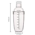 FEOOWV 2 Pcs Plastic Cocktail Shaker,Drink Mixer Hand Shaker Cup with Scales,Bar Tool Transparent (24 oz / 700cc)