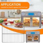 GWYXC Air Fryer Grill Rack for Emeril Lagasse Emeril Lagasse Dual Zone 360 Air Fryer Oven 25 QT, 14''*11.5'' Stainless Steel Air Fryer Accessories Roasting Steamer Wire Rack