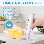 Handheld Vacuum Sealer for food preservation and preservation，Convenient and rechargeable, with easy one-click operation.(1 Vacuum Sealer + 10 Food Reusable Bags,30 Bags Optional)