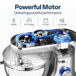 VIVOHOME 4.75 Quart Stand Mixer, 8 Speed Kitchen Electric Food Mixer, Household Stand Mixer for Baking, Cake, Bread with Beater, Dough Hook, Wire Whip and Egg Separator, Silver
