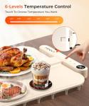 LNNIW Waterproof Food Warming Mat, Color-Changing Electric Heating Tray with 6-Level Temperature Control, 1-6h Timers, Dishwasher-Friendly Food Warmer Mat for Parties, Buffets, and Kitchen Use.
