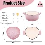 Mabeeze Heart-Shaped Enameled Cast Iron Dutch Oven – 2-Quart Casserole Pot with Lid, Gradient Pink – Nonstick, Oven-Safe, Compatible with All Cooktops – Ideal for Baking, Braising & Serving