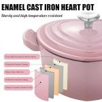Mabeeze Heart-Shaped Enameled Cast Iron Dutch Oven – 2-Quart Casserole Pot with Lid, Gradient Pink – Nonstick, Oven-Safe, Compatible with All Cooktops – Ideal for Baking, Braising & Serving