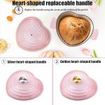 Mabeeze Heart-Shaped Enameled Cast Iron Dutch Oven – 2-Quart Casserole Pot with Lid, Gradient Pink – Nonstick, Oven-Safe, Compatible with All Cooktops – Ideal for Baking, Braising & Serving