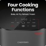 Chefman TurboX 4-in-1 Air Fryer, 5-Quart Airfryer for Extra Crispy Chicken, Fries, Wings, and More, Air Fry, Bake, Reheat, and Frozen Functions, Digital Touch Controls, Dishwasher Safe - Gray