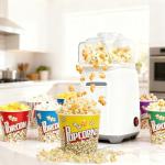 ganovea Hot Air Popcorn Maker - Oil-Free, 2-4Minute Popper, Measuring Cup to Portion Popping Corn Kernels + Melt Butter-for Healthy Snacks & Family Movie Nights(1200W) (White)