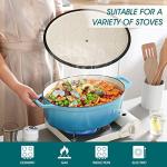 vancasso Enameled Cast Iron Dutch Oven, 9.3 Quart Dutch Oven Pot with Lid, Oval Dutch Oven Cast Iron Pot with Non Stick Coating for Bread Baking, Light Blue
