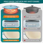 vancasso Enameled Cast Iron Dutch Oven, 9.3 Quart Dutch Oven Pot with Lid, Oval Dutch Oven Cast Iron Pot with Non Stick Coating for Bread Baking, Light Blue