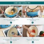 vancasso Enameled Cast Iron Dutch Oven, 9.3 Quart Dutch Oven Pot with Lid, Oval Dutch Oven Cast Iron Pot with Non Stick Coating for Bread Baking, Light Blue