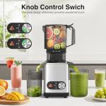 AGLUCKY Cold Press Juicer Machines, 4.35" Large Feed Chute Juice Extractor Self-Feeding Machine, High Juice Yield, Slow Masticating Juicer for Whole Vegetables & Fruits, Stainless Steel & Black