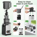 AGLUCKY Cold Press Juicer Machines, 4.35" Large Feed Chute Juice Extractor Self-Feeding Machine, High Juice Yield, Slow Masticating Juicer for Whole Vegetables & Fruits, Stainless Steel & Black