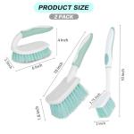 3 Pack Scrub Brush Set, Heavy-Duty Bathroom Scrub Brushes for Cleaning, Green Scrubbing Brush with Non-Slip Handle and Stiff Bristles for Bathtub, Floor, Tub, Tile, Gap, Kitchen, Sink