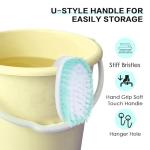 3 Pack Scrub Brush Set, Heavy-Duty Bathroom Scrub Brushes for Cleaning, Green Scrubbing Brush with Non-Slip Handle and Stiff Bristles for Bathtub, Floor, Tub, Tile, Gap, Kitchen, Sink