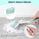 3 Pack Scrub Brush Set, Heavy-Duty Bathroom Scrub Brushes for Cleaning, Green Scrubbing Brush with Non-Slip Handle and Stiff Bristles for Bathtub, Floor, Tub, Tile, Gap, Kitchen, Sink