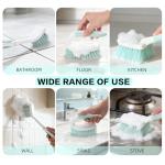 3 Pack Scrub Brush Set, Heavy-Duty Bathroom Scrub Brushes for Cleaning, Green Scrubbing Brush with Non-Slip Handle and Stiff Bristles for Bathtub, Floor, Tub, Tile, Gap, Kitchen, Sink