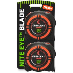 Crescent Lufkin 25 Ft. WORKHORSE NITE EYE Tape Measure | 2 Pack | L1125NESET2V