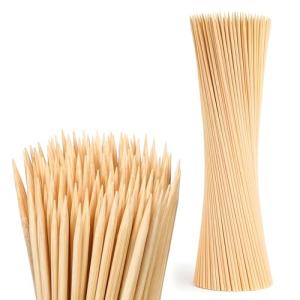 400PCS Natural Bamboo Skewers, 16" Bamboo Skewers Sticks for Barbecue, Fruit, Appetiser, Chocolate Fountain, Cocktail, Crafting and Party, Φ=4mm