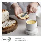 DOWAN Butter Crock, French Butter Dish for Spreadable Soft Butter, Ceramic Butter Keeper With Lid for Countertop, Butter Dish With Waterline, Housewarming Gift, Kitchen and Home Decor, Soft White