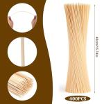 400PCS Natural Bamboo Skewers, 16" Bamboo Skewers Sticks for Barbecue, Fruit, Appetiser, Chocolate Fountain, Cocktail, Crafting and Party, Φ=4mm