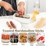 400PCS Natural Bamboo Skewers, 16" Bamboo Skewers Sticks for Barbecue, Fruit, Appetiser, Chocolate Fountain, Cocktail, Crafting and Party, Φ=4mm
