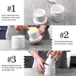 DOWAN Butter Crock, French Butter Dish for Spreadable Soft Butter, Ceramic Butter Keeper With Lid for Countertop, Butter Dish With Waterline, Housewarming Gift, Kitchen and Home Decor, Soft White