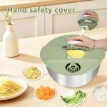 KITHELP Stainless Steel Salad Spinner Large, Vegetables Fruits Wash Bowl with Strainer, Lettuce Spinner Dryer with 5 Blades Slicer, Egg Yolk Strainer, Shredder for Efficient Salad Preparation 5.3Qt