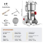 VEVOR 750g Electric Grain Mill and Spice Grinder