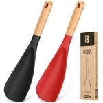 Silicone Cooking Spoon with Wooden Handle - 11.4 inch