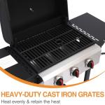 Portable 3-Burner Propane Gas Grill with Side Tables