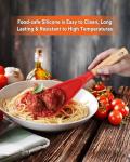 Silicone Cooking Spoon with Wooden Handle - 11.4 inch