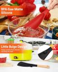 Silicone Cooking Spoon with Wooden Handle - 11.4 inch