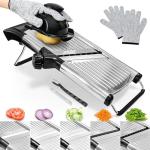 Adjustable Stainless Steel Mandoline Slicer with Gloves