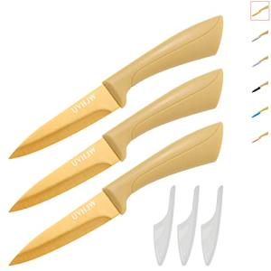 Gold Paring Knife Set - 3 Small Kitchen Knives