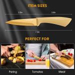 Gold Paring Knife Set - 3 Small Kitchen Knives