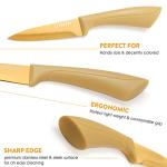 Gold Paring Knife Set - 3 Small Kitchen Knives