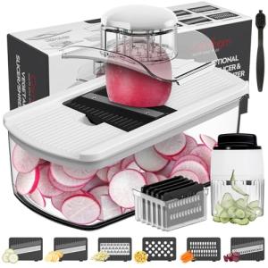 Cambom Vegetable Mandoline Slicer with 6 Blades