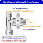 Lead-Free 3/8 Inch Tee Stop Valve Connector