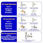 Lead-Free 3/8 Inch Tee Stop Valve Connector