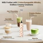 Rechargeable Handheld Milk Frother with 5 Heads