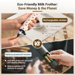Rechargeable Handheld Milk Frother with 5 Heads