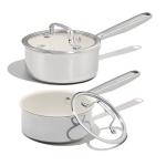 Stainless Steel Non-Stick Saucepan Set - 1.6Qt & 3Qt