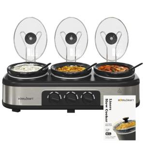 Sunvivi Triple Slow Cooker Buffet Server 3x1.5Qt