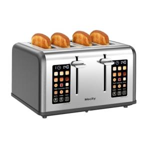 Mecity 4-Slice Touch Screen Stainless Steel Toaster
